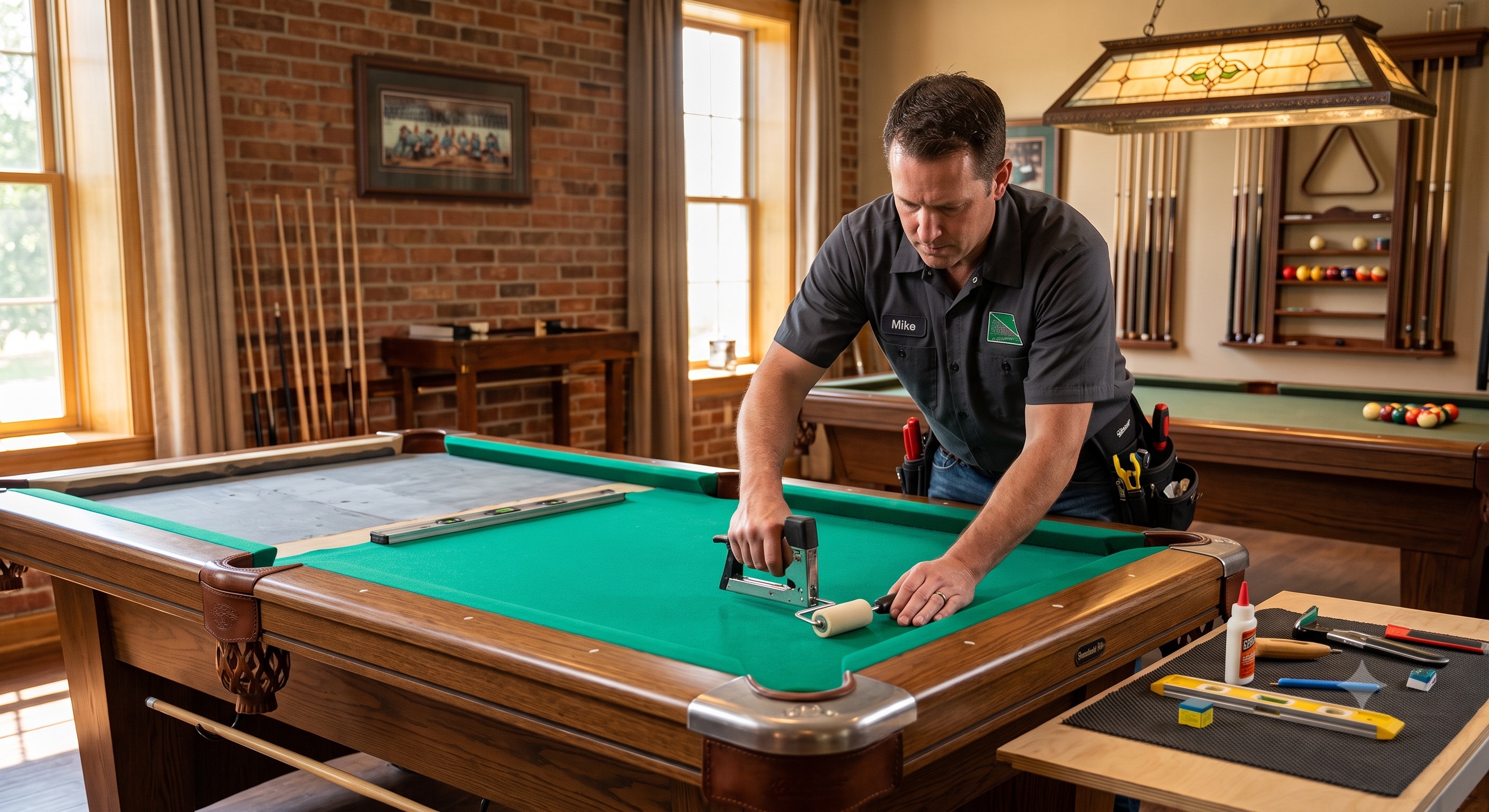 Pool table felt replacement